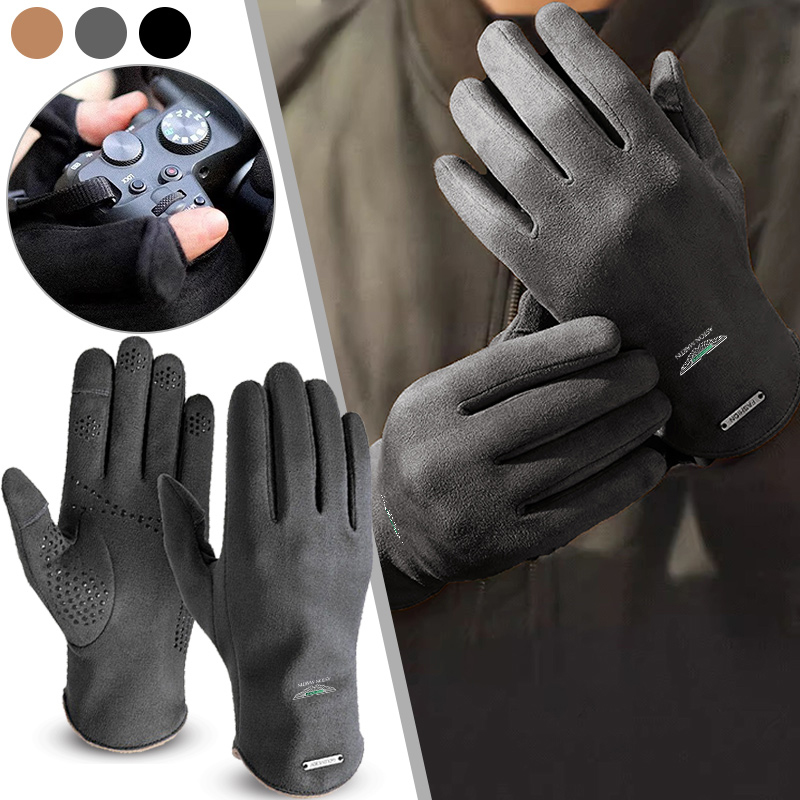 Touch Screen Gloves - 1Pair Motorcycle Outdoor Thick Windproof Finger